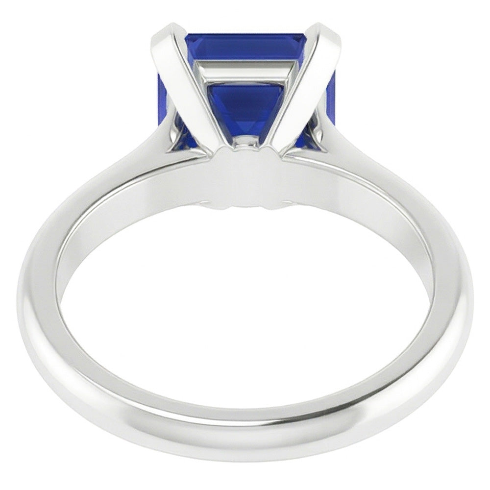 Sapphire Asscher Cut Gemstone Engagement Ring