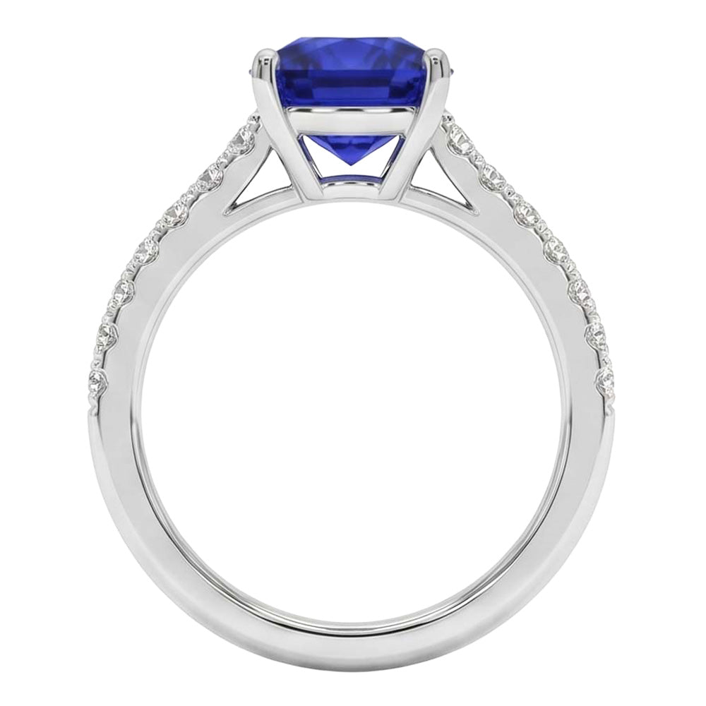 Sapphire Engagement Ring Ceylon Blue White Gold Jewelry 2.75 Carats