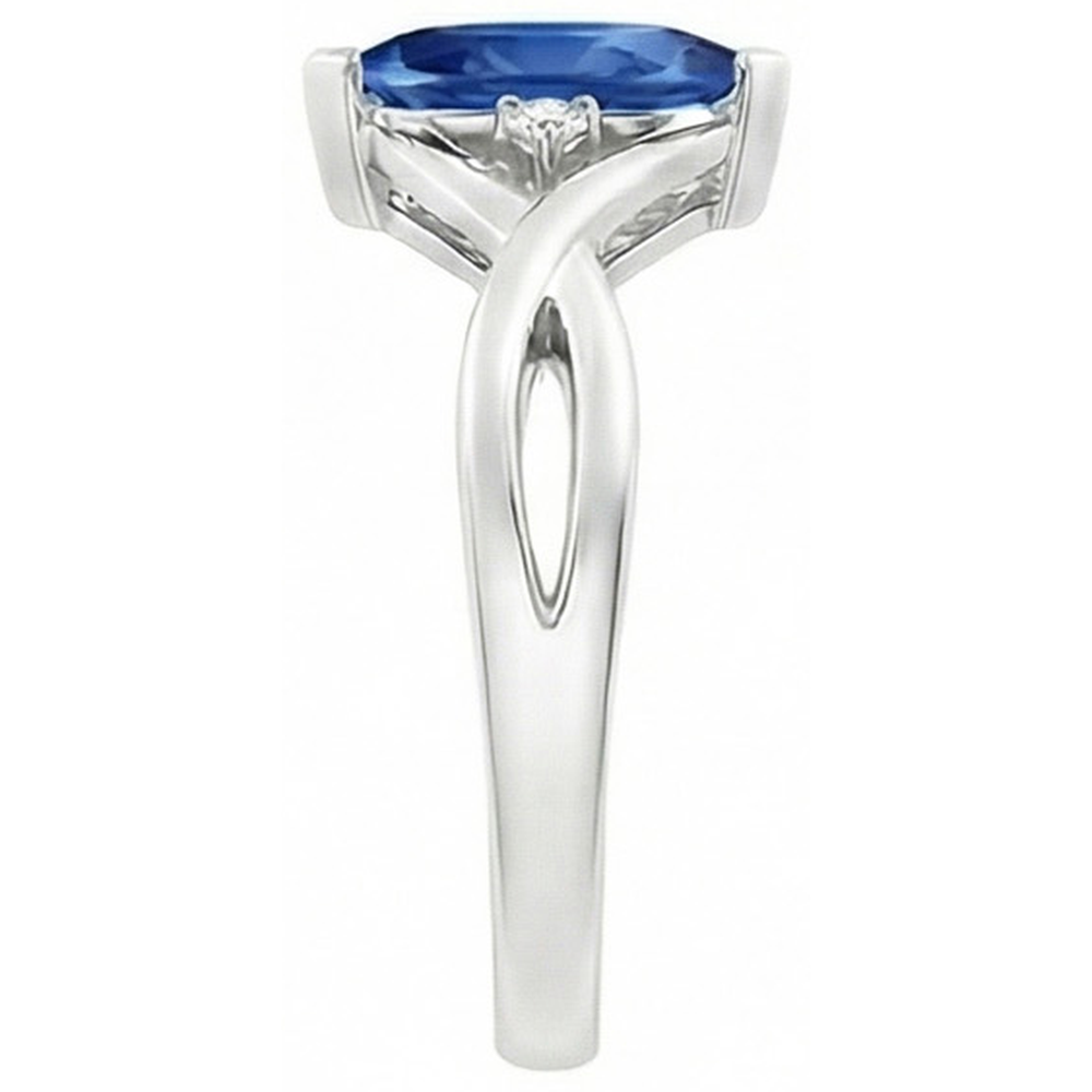 Sapphire Marquise Cut Engagement Ring With Natural Earth Mined Diamond ( Not Lab Grown ) s