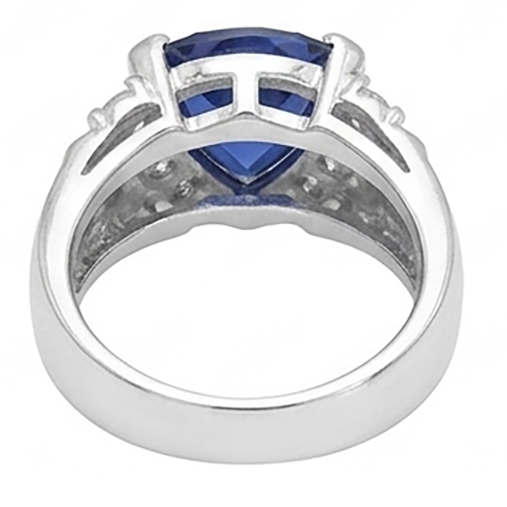 Sapphire Mens Ring Natural Earth Mined Diamond ( Not Lab Grown ) Anniversary Trillion Vintage Style
