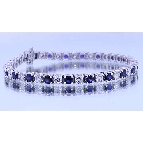 Sapphire Stone Tennis Diamond Bracelet