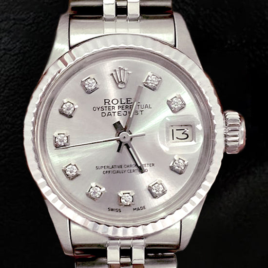 Silver Diamond Dial Women Watch Ss Jubilee Bracelet Rolex Datejust