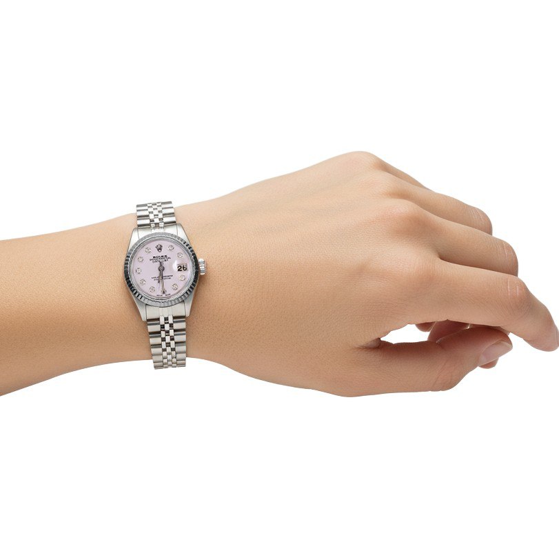 Silver Diamond Dial Women Watch Ss Jubilee Bracelet Rolex Datejust P4