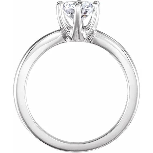 Six Prong Set 1.60 Ct Solitaire Round Genuine Diamond Wedding Ring White Gold