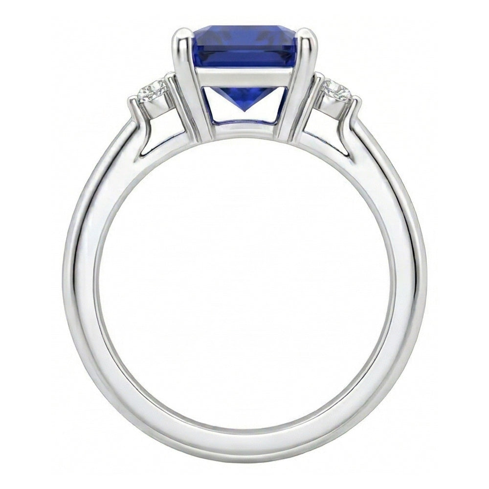 natural round sapphire 2.75ct ring profile view