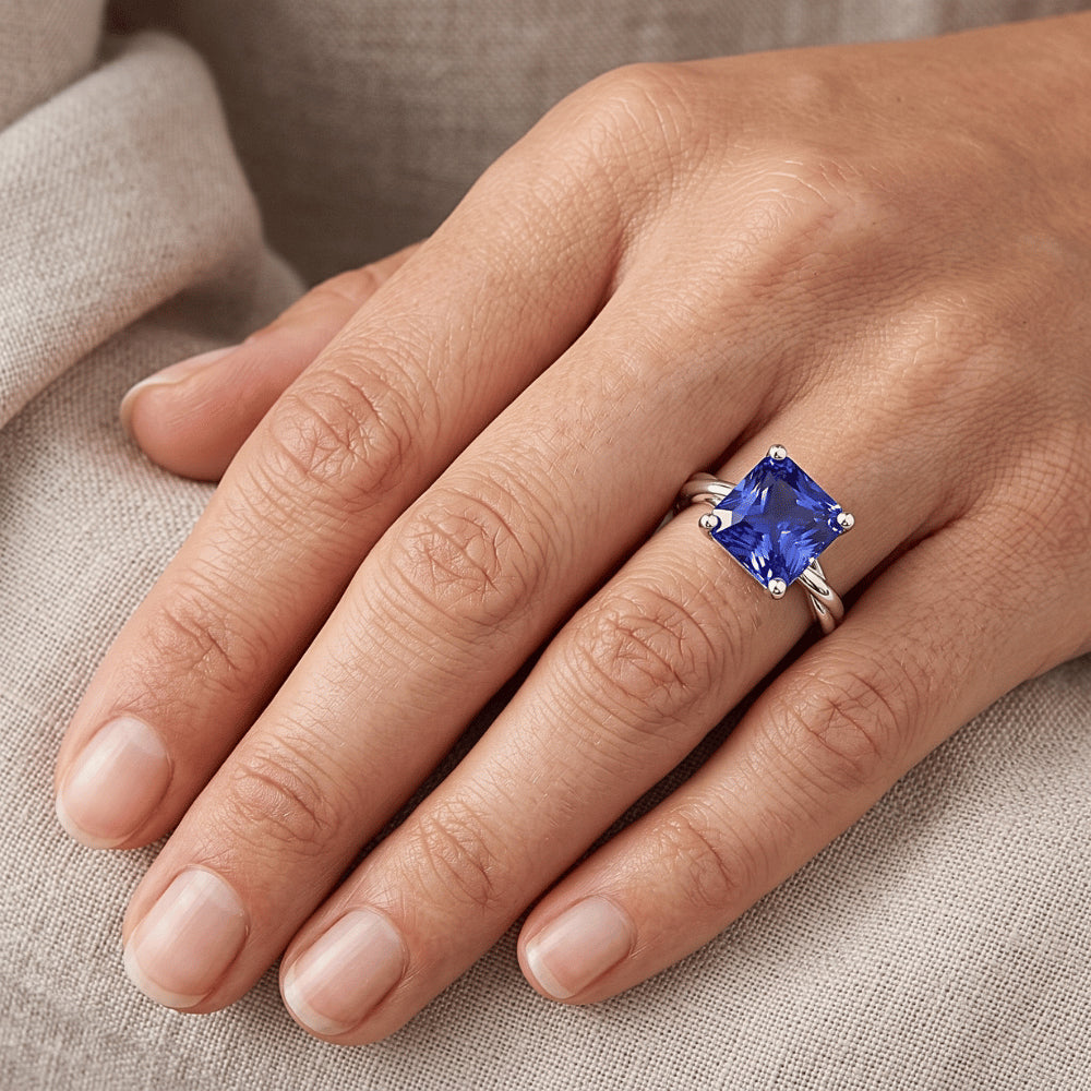 Solitaire 3 Carat Sapphire Engagement Ring