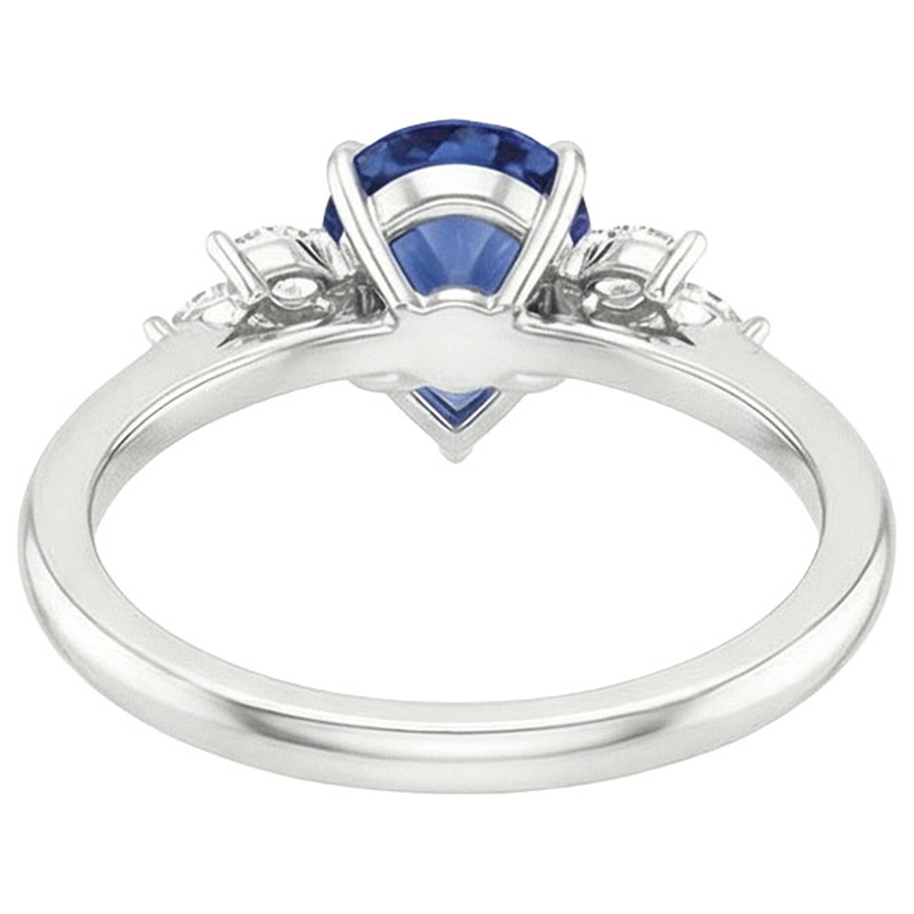 natural pear sapphire 5ct ring side angle