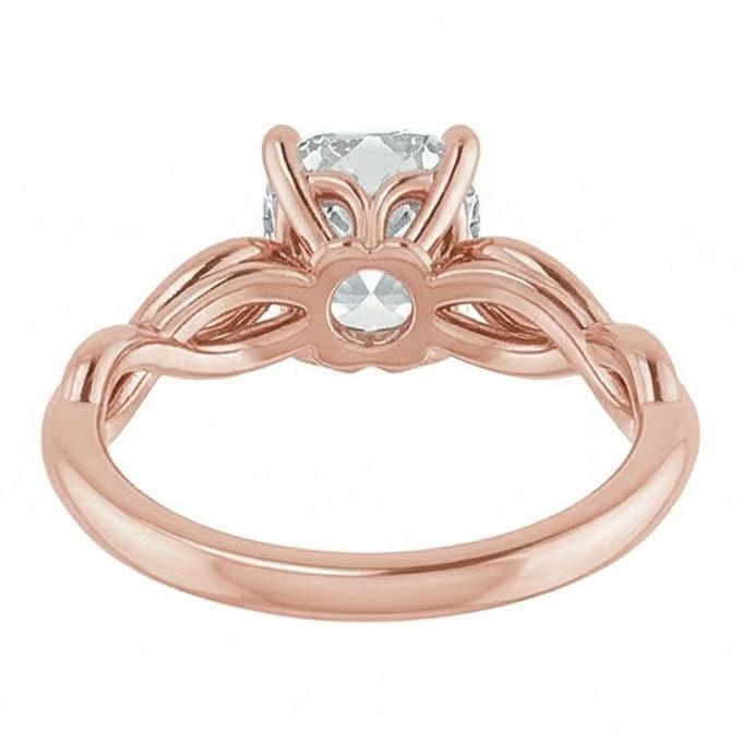 Solitaire Genuine Cushion Old Mine Cut Natural Earth Mined Diamond ( Not Lab Grown ) Ring Infinity Style 3 Carats