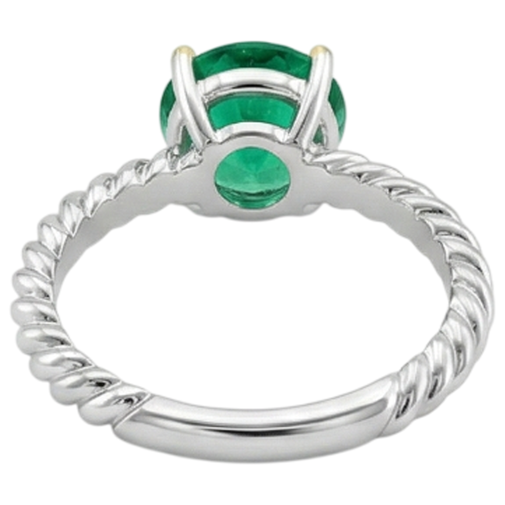 Authentic Emerald Gemstone Ring – back view