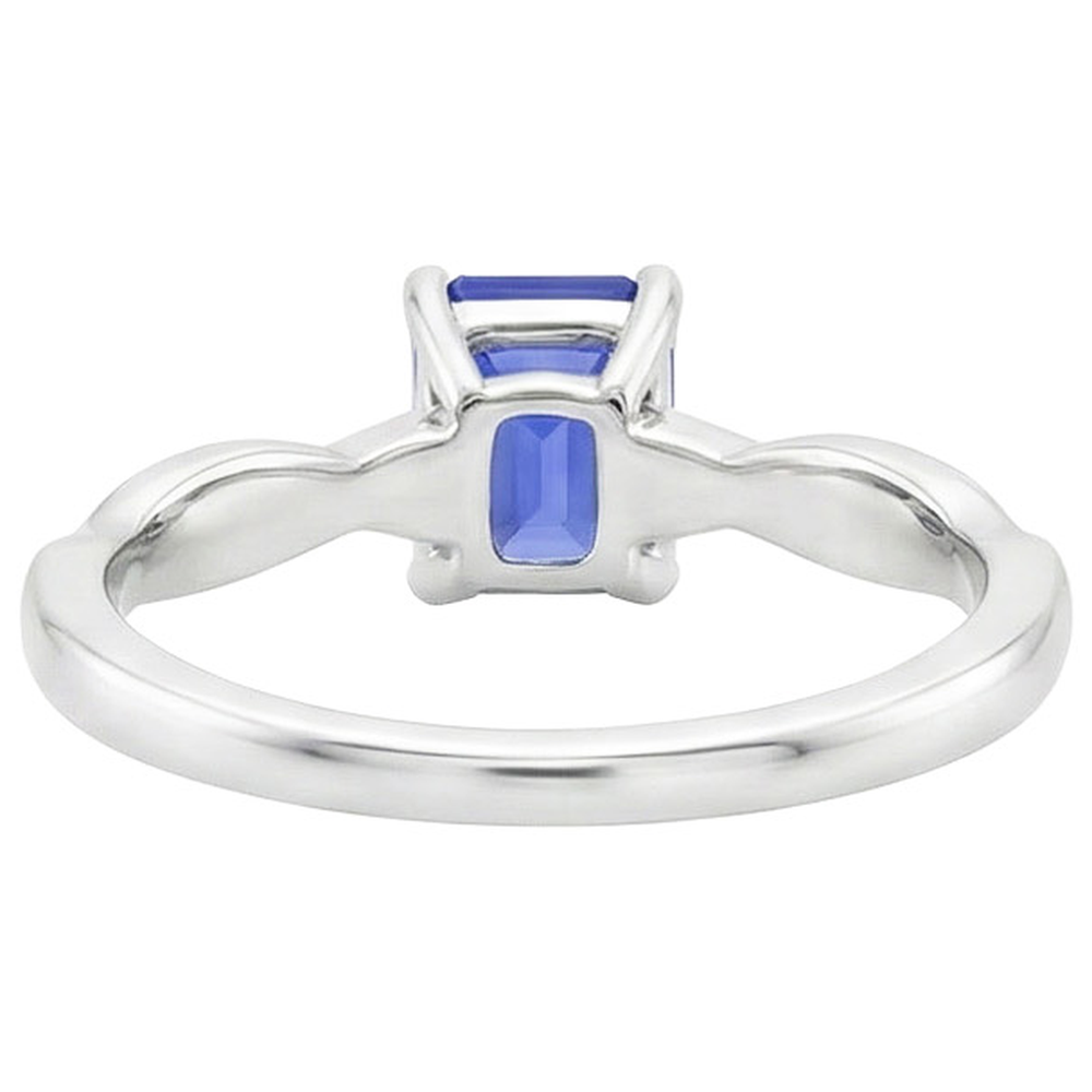 Solitaire Infinity Style Ring Emerald Sri Lankan Sapphire 2.50 Carats