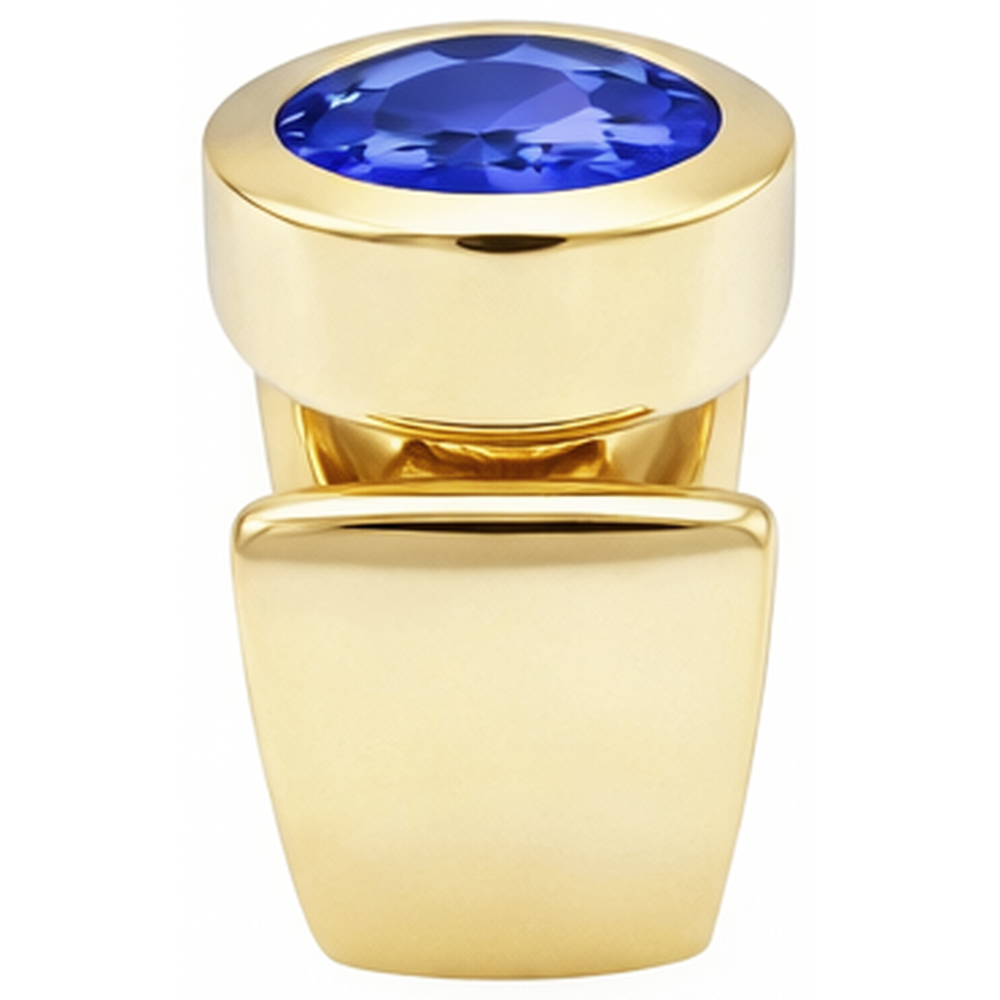 Solitaire Oval Tanzanite 2 Carat Ring Gemstone Jewelry