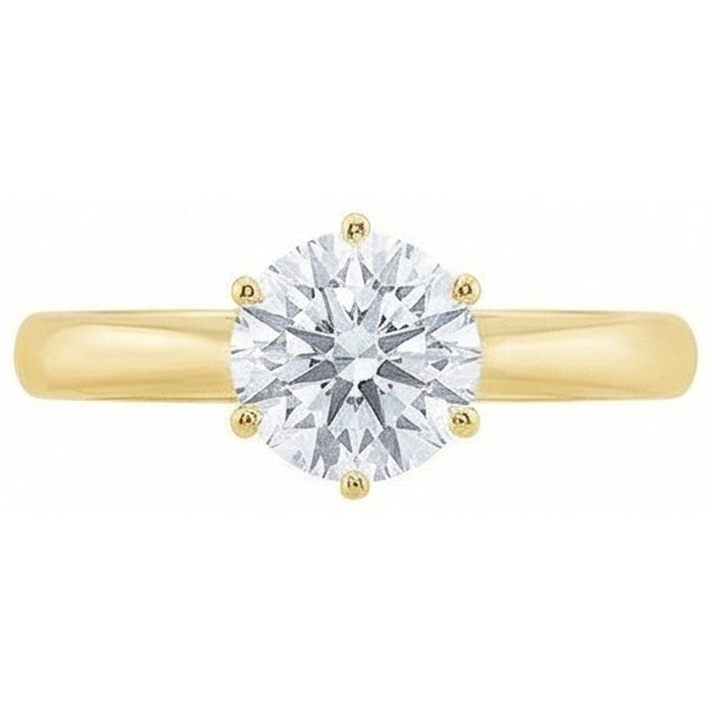 Solitaire Real Natural Earth Mined Diamond ( Not Lab Grown ) Engagement Ring Yellow Gold 1.51 Ct.