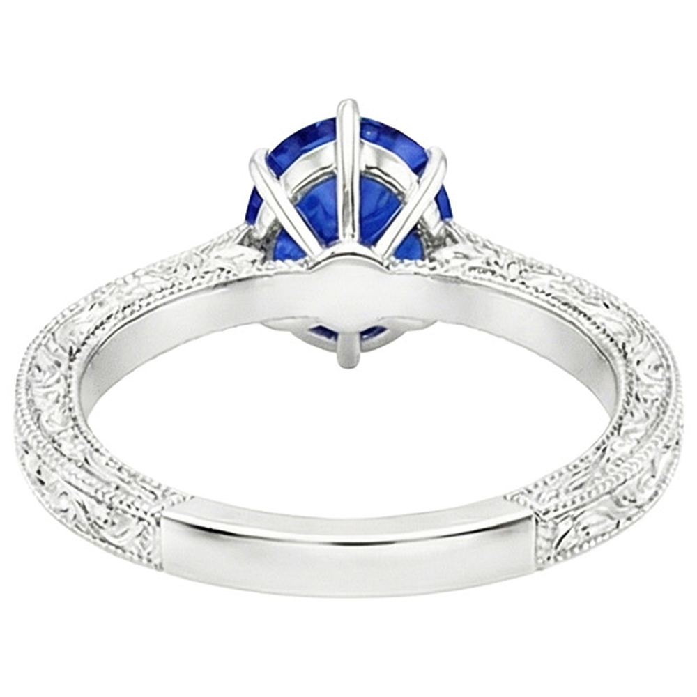 natural pear sapphire 2ct ring top view