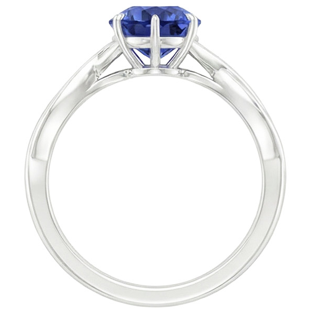 natural pear sapphire 2.50ct ring side angle