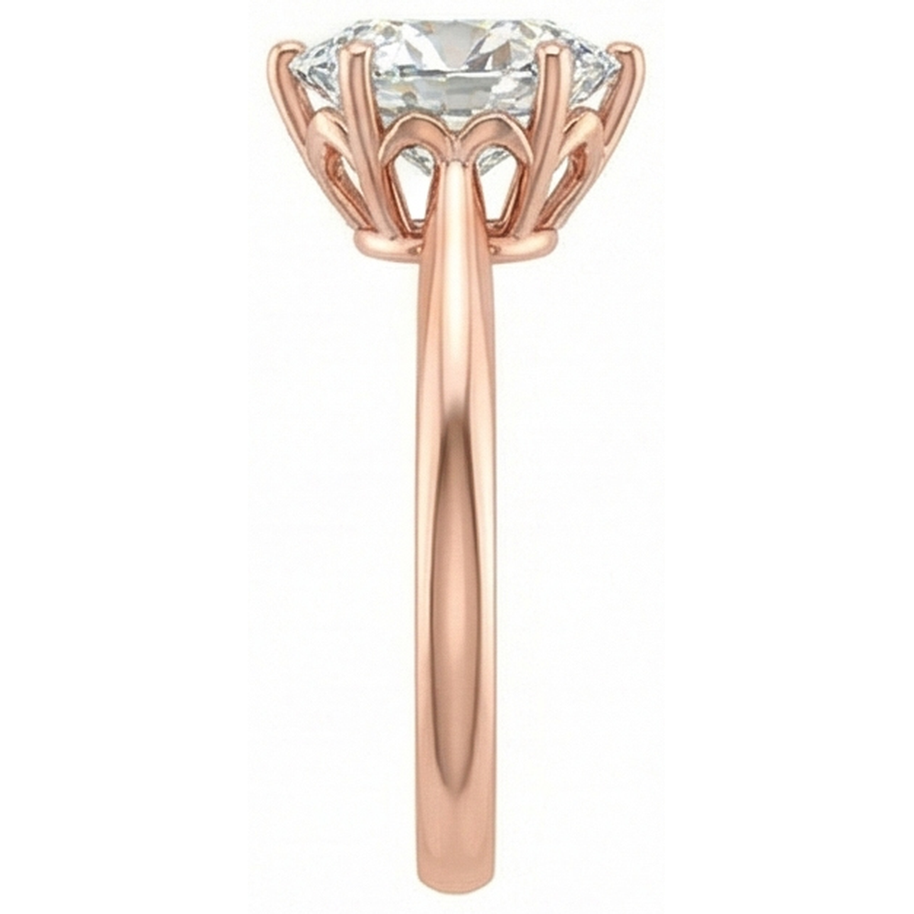 Solitaire Ring Oval Old Mine Cut Genuine Natural Earth Mined Diamond ( Not Lab Grown ) 6 Prong Set 3 Carats Gold
