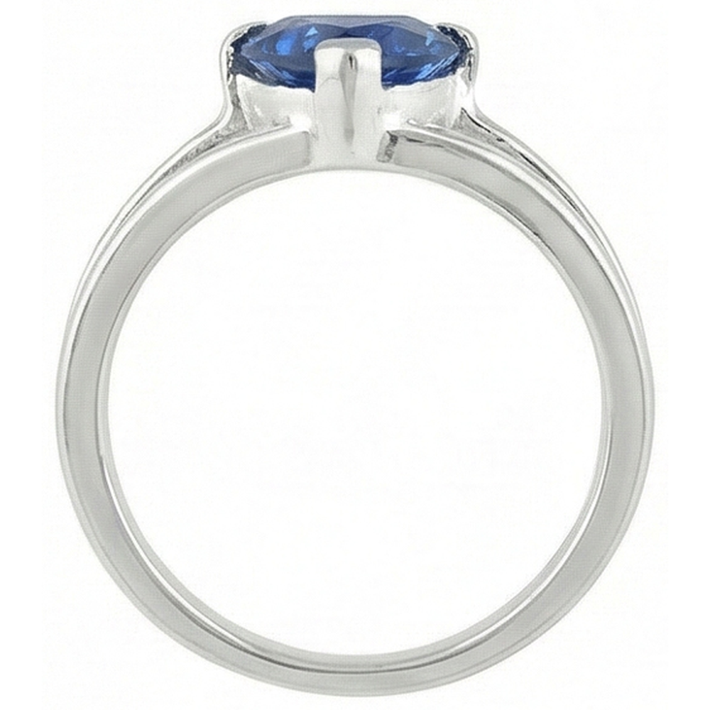 natural trillion sapphire 1ct ring on white background