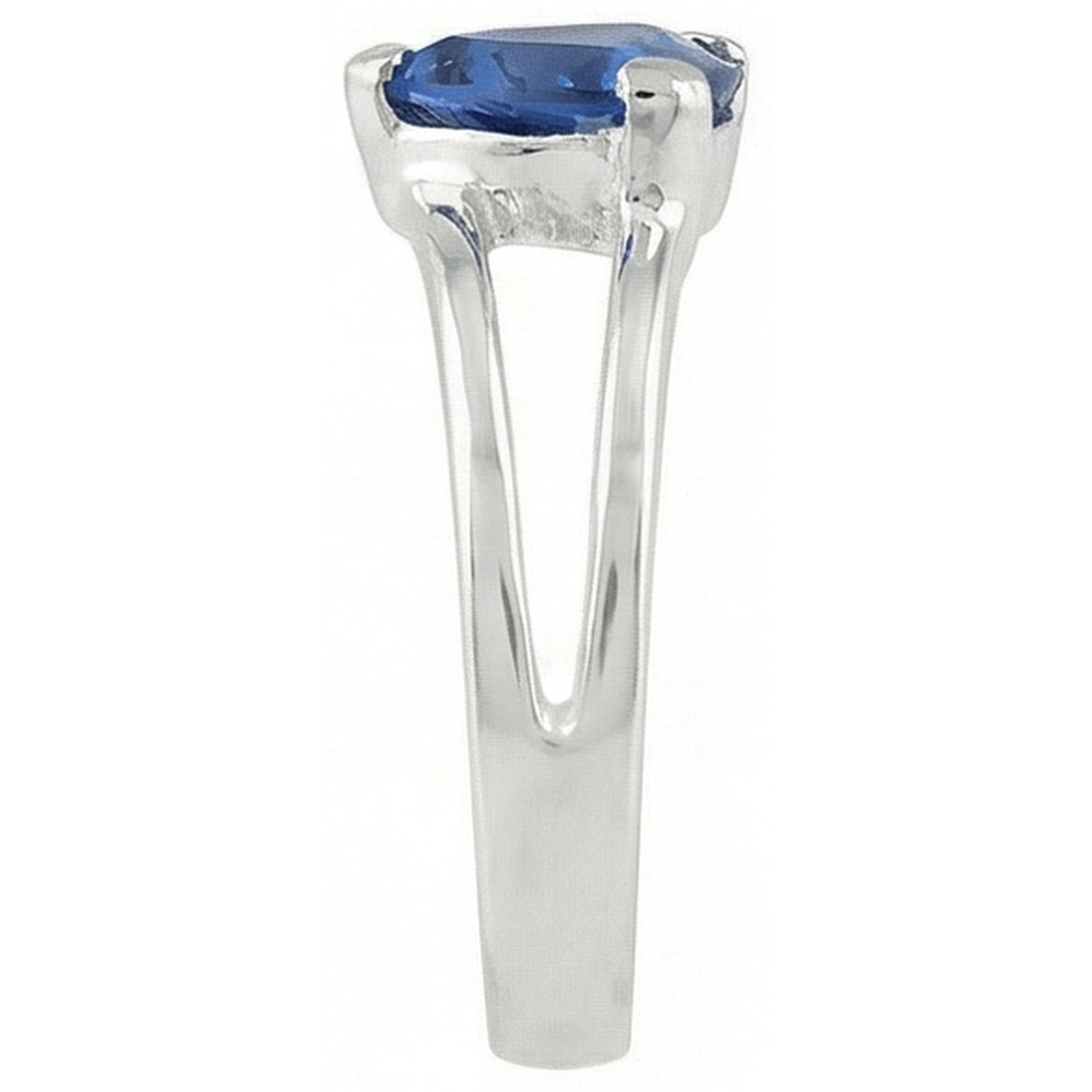 Solitaire Ring Split Shank Trillion Sri Lankan Sapphire 1 Carat