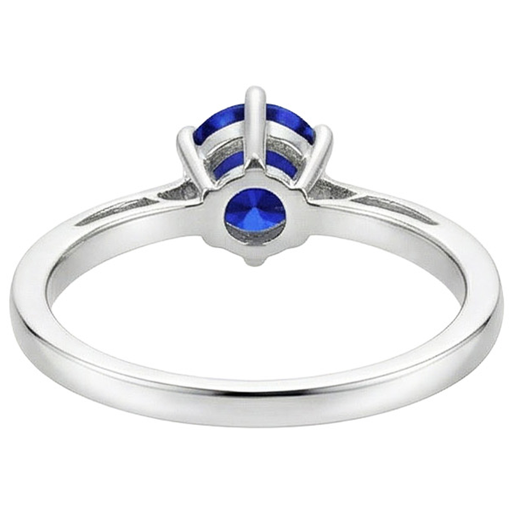 natural round sapphire 2.50ct ring profile view