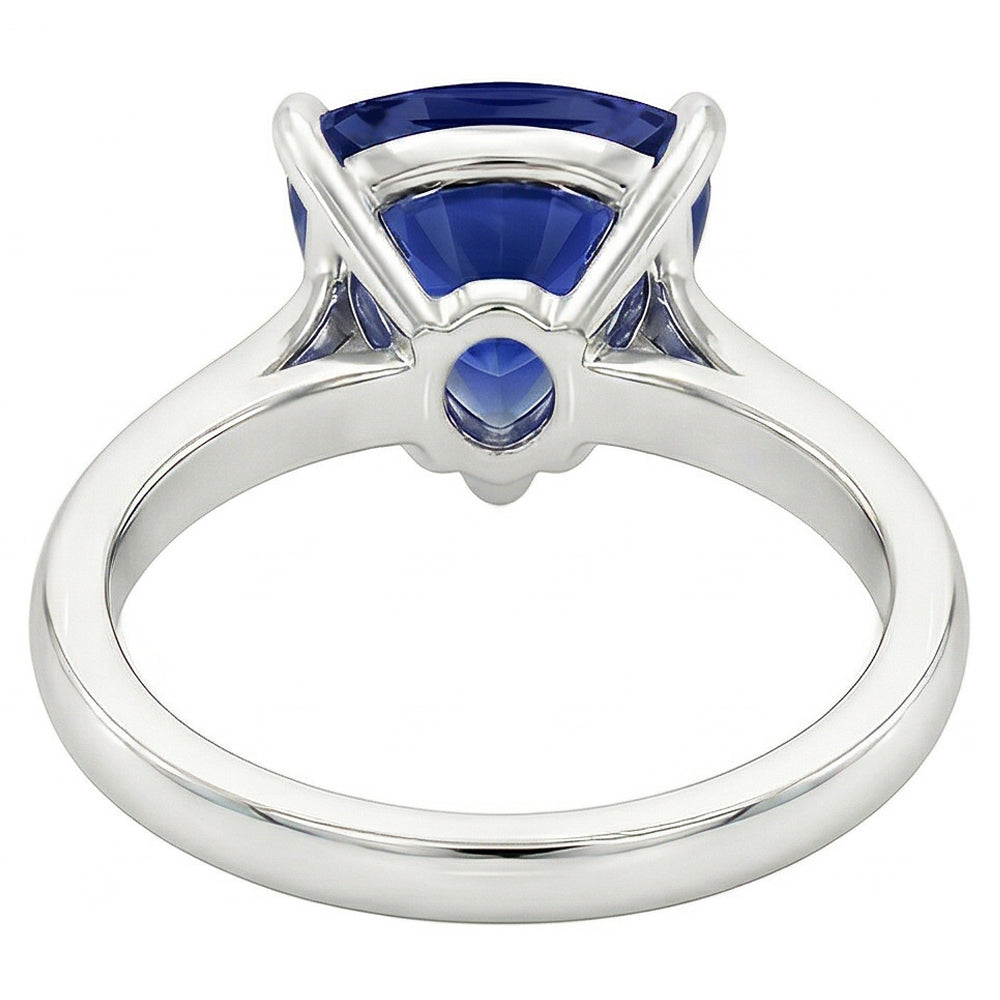 Solitaire Wedding Ring Trillion Deep Blue Sapphire 1.50 Carats