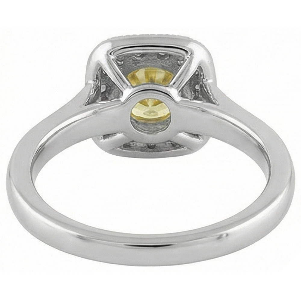 Solitaire With Accent 3.5 Ct Yellow Sapphire And Natural Earth Mined Diamond ( Not Lab Grown )s Ring