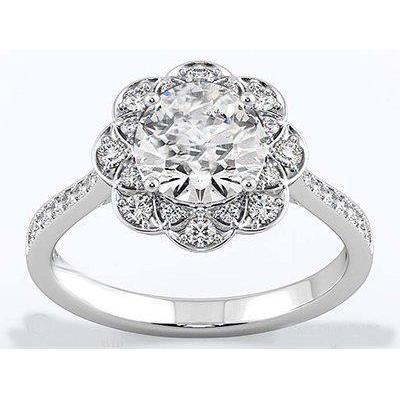 Solitaire Accent 3.25 Carats Genuine Diamonds Wedding Ring White Gold 14K