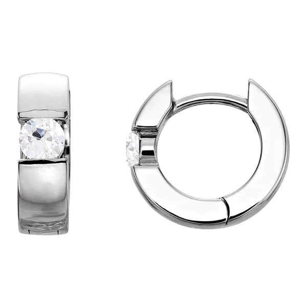 Solitaire Hoop Real Diamond Earrings Old Miner Bar Set 3 Carats