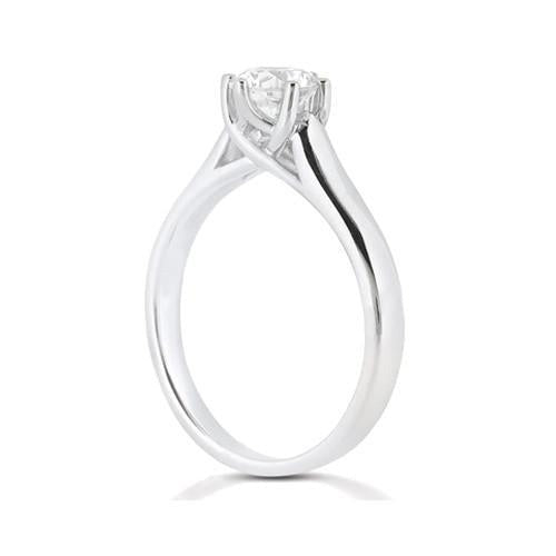 Solitaire Jewelry Ring Genuine 0.75 Carats Round Diamond