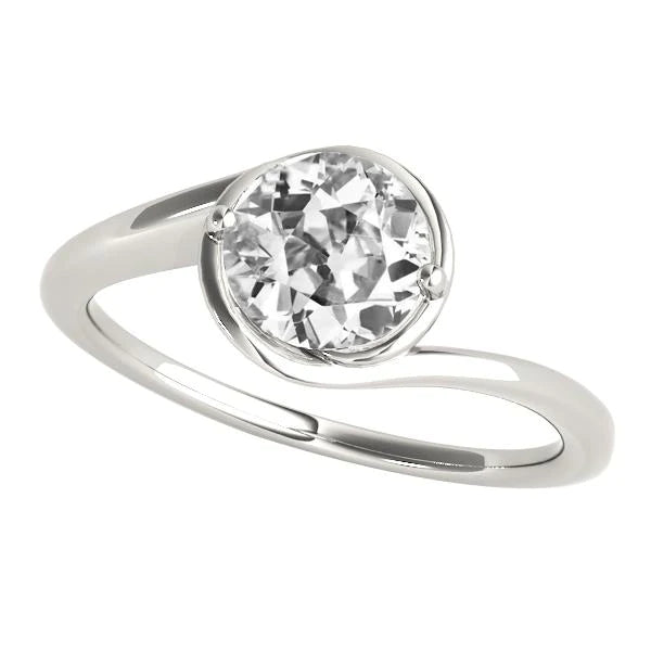 Solitaire Old Miner Real Diamond Ring Twisted Shank Women's Jewelry 2 Carats