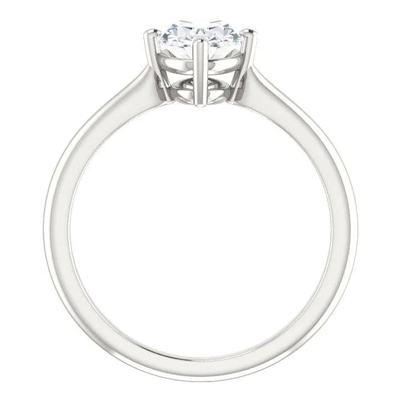 Solitaire Oval Natural Diamond Ring 4 Carats 4 Prong Setting White Gold
