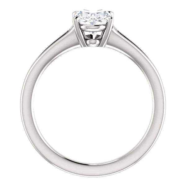 Solitaire Real Diamond Engagement Ring 3.50 Carats 4 Prongs Oval Cut