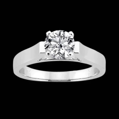 Solitaire Real Diamond Jewelry Ring 2.51 Cts White Gold 14K