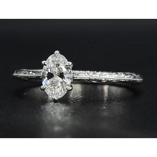 Solitaire Real Diamond Ring 1.50 Carats Vintage Style Jewelry