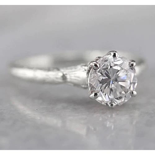 Real Diamond Ring 1 Carat Prong Setting White Gold