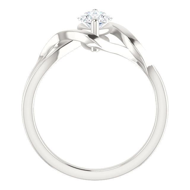 Solitaire Real Diamond Ring 2.50 Carats Twisted Split Shank 14K White Gold