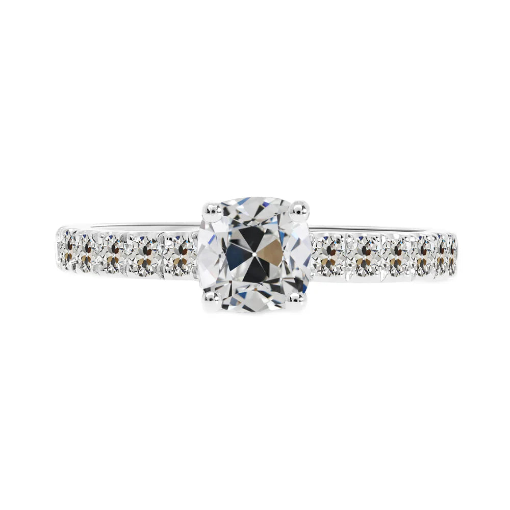 Authentic Diamond Solitaire with Side Stones – main view