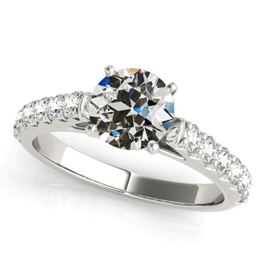 Solitaire Ring With Accents Old Miner Natural Diamond Prong Set 4 Carats