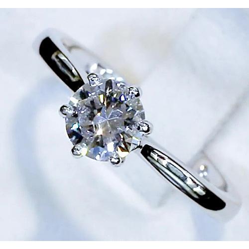 Round Real Diamond 1 Carats Classic Ladies Ring Jewelry