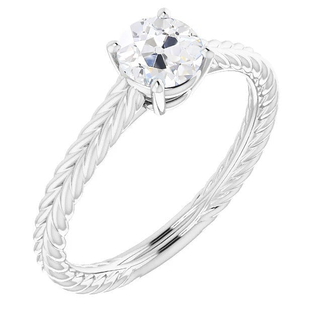 Solitaire Round Real Old Cut Diamond Ring Prong Basket Set 1.75 Carats