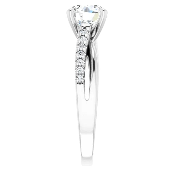 With Accent 2.20 Carats Real Diamonds Ring  White Gold 14K