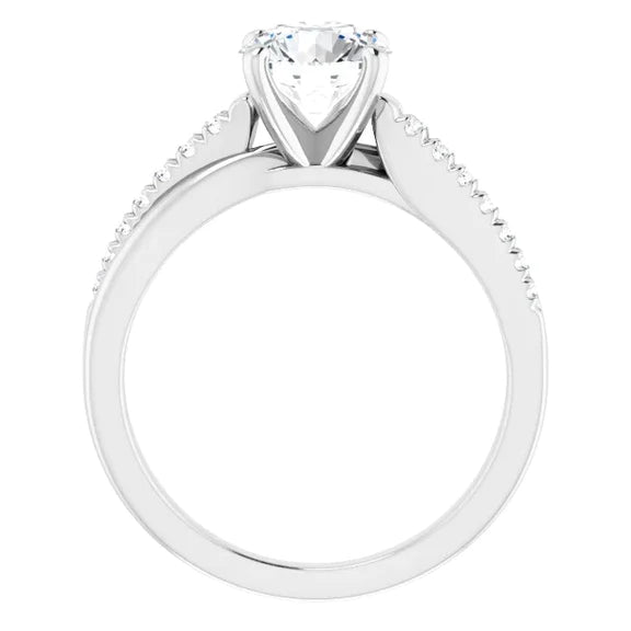 2.20 Carats Real Diamonds Ring  White Gold 14K