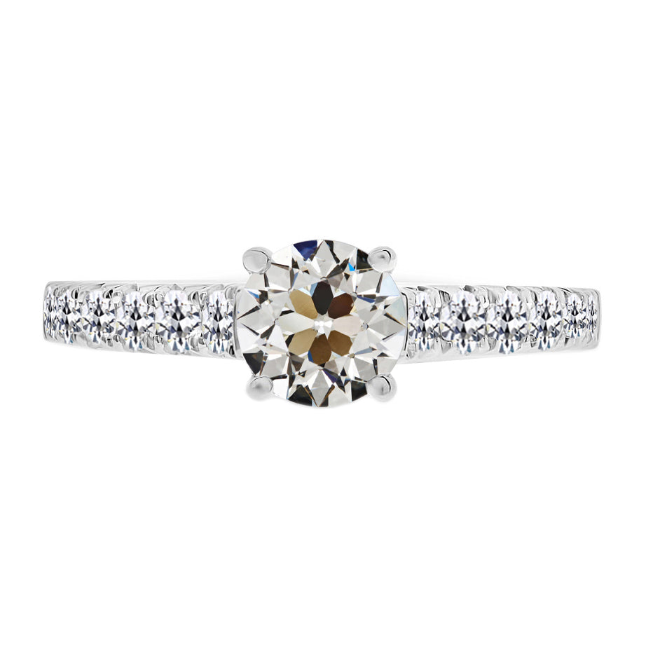 Earth-Mined Diamond Solitaire Ring with Accents – main view