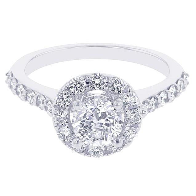 Solitaire With Accents 2.10 Carats Natural Diamond Halo Ring