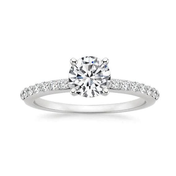 Solitaire With Accents 2.70 Carats Natural Diamonds Wedding Ring