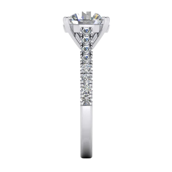 Solitaire With Accents Ring 2.75 Carats Real Diamond