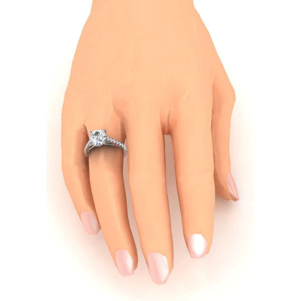 Solitaire With Accents Ring 2.75 Carats Real Diamond