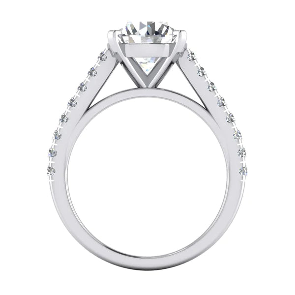 Solitaire With Accents Ring 2.75 Carats Real Diamond