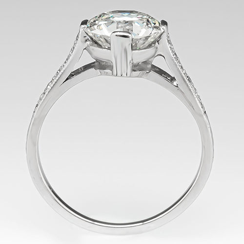 Solitaire With Accents Ring Round Old Miner Genuine Natural Earth Mined Diamonds 2.50 Carats