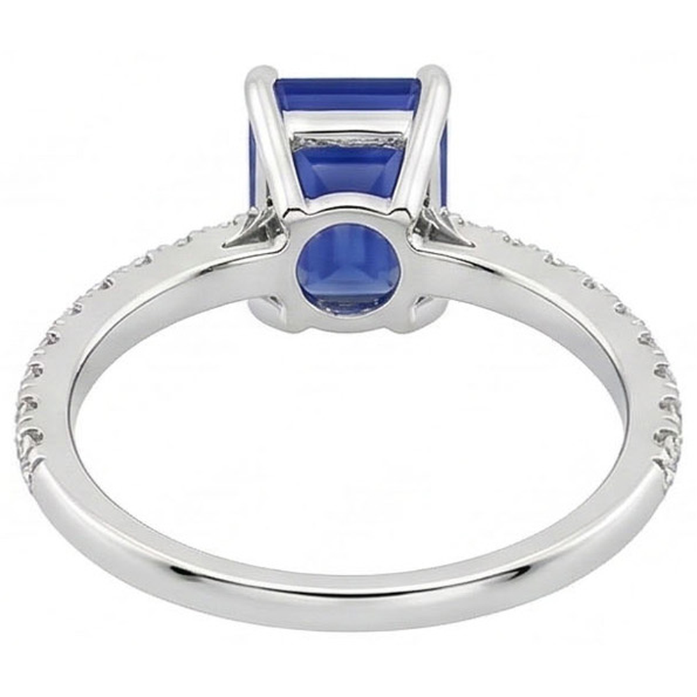 natural emerald sapphire 2ct ring profile view