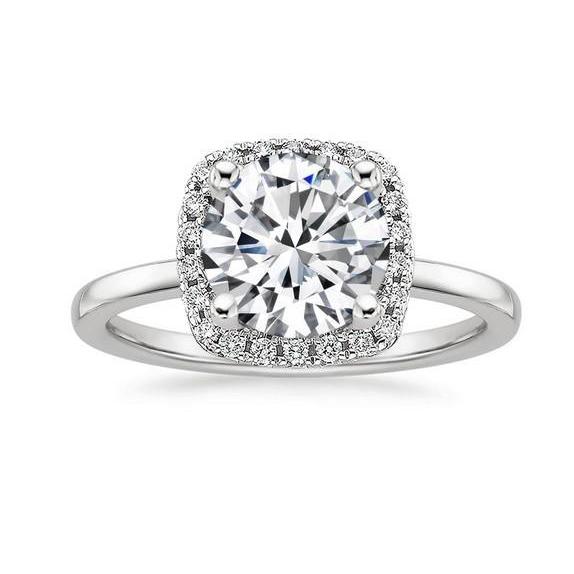 Sparkling 3.40 Ct Round Real Diamond Anniversary Ring Halo