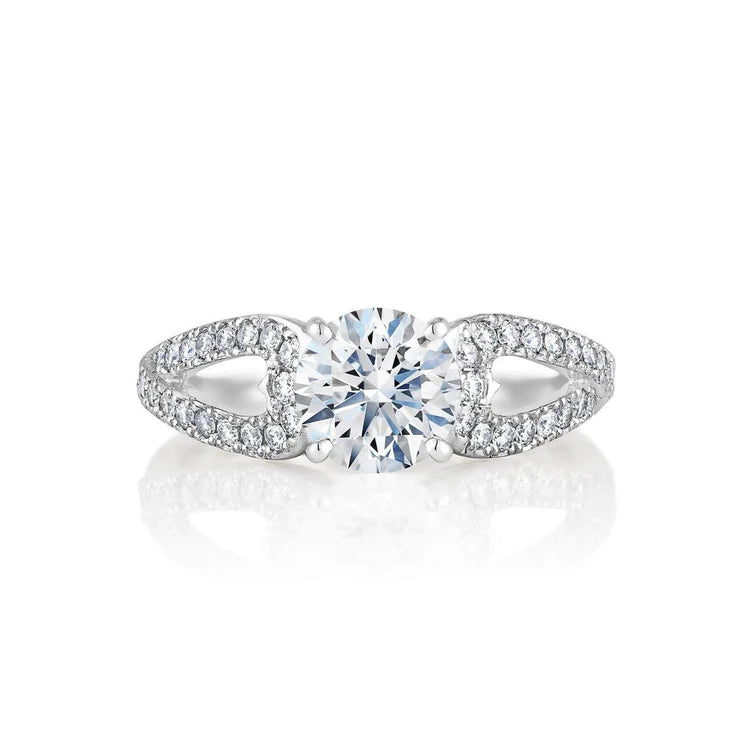 Sparkling Brilliant Cut Real Diamond Solitaire Ring With Accents 2.80 Carats